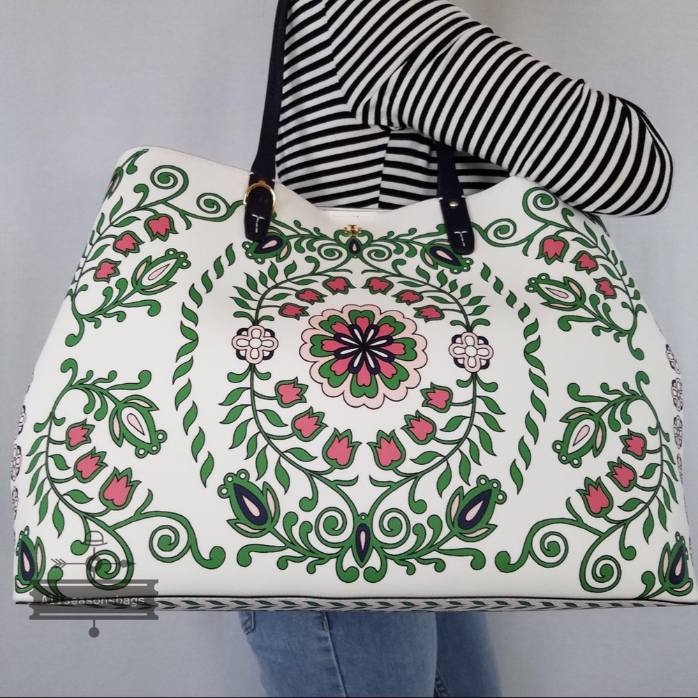 NWT Tory Burch Kerrington Square Tote Garden Bag - Picture 7 of 8